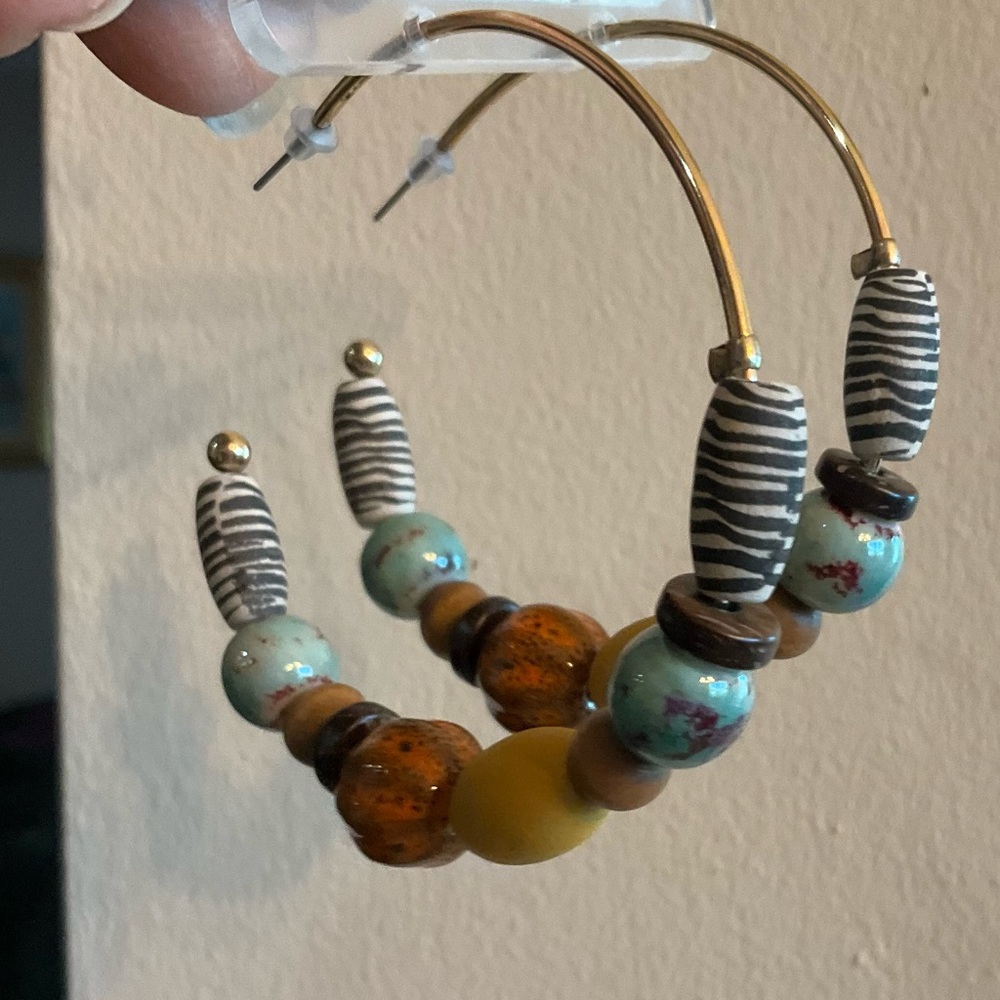 Boho Hoop Earrings, NWOT
